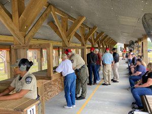 Instructors and students at the range
